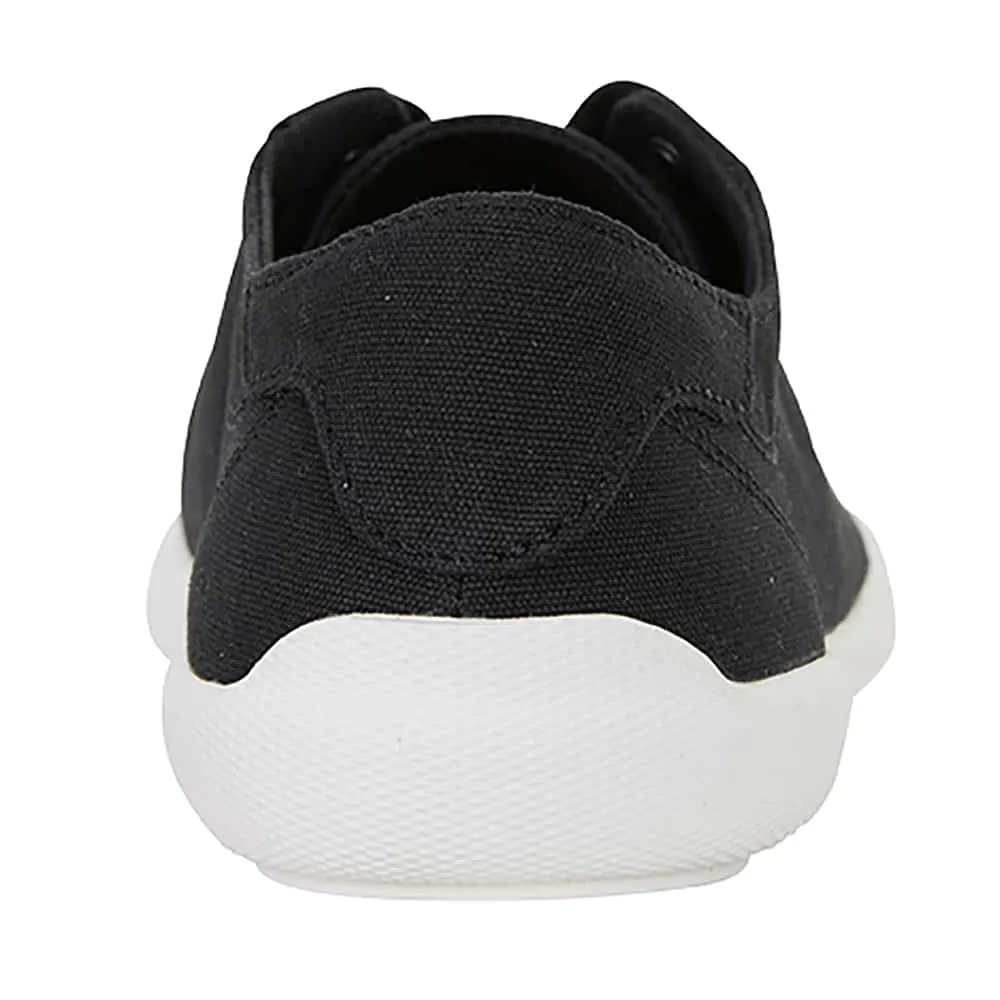 Riddle Sneaker in Black Smooth Canvas