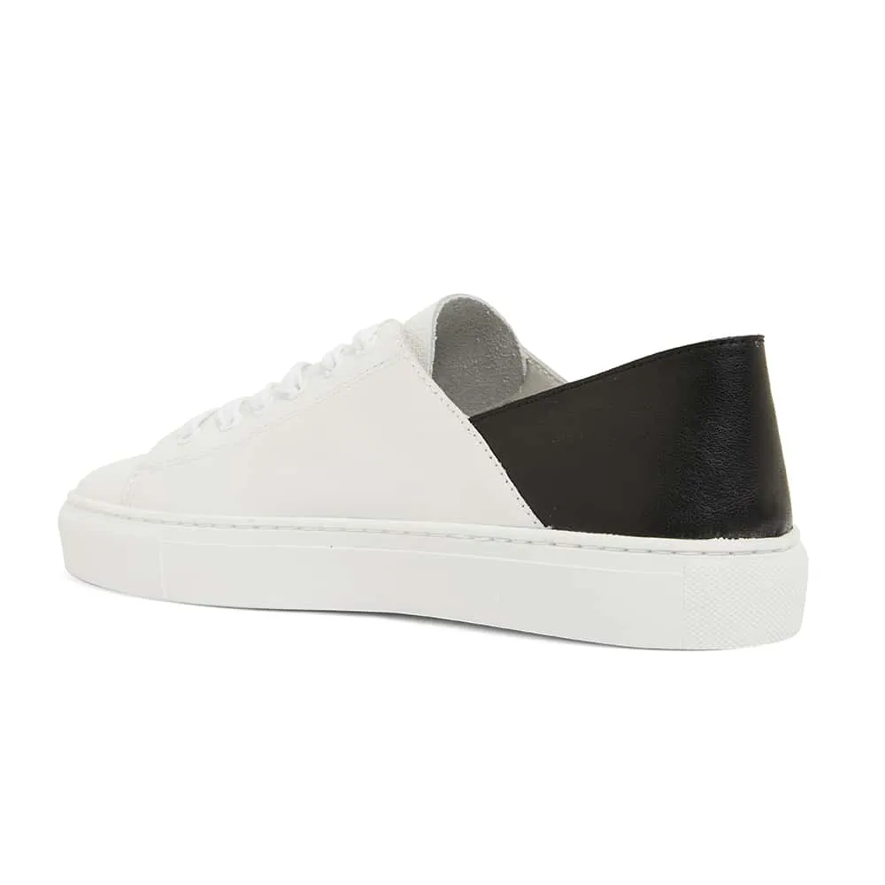 Rocket Sneaker in White And Black Leather