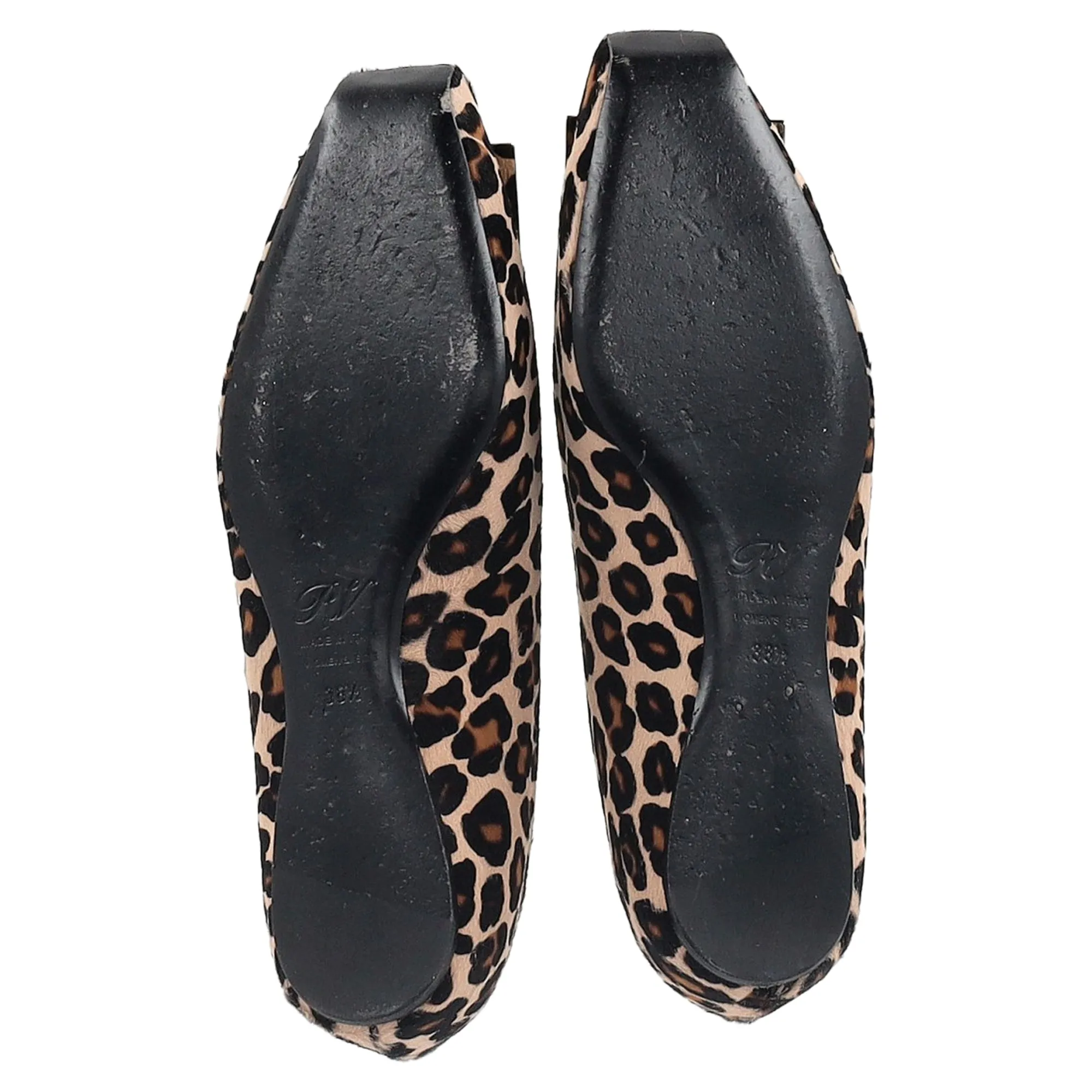 Roger Vivier Leopard Print Ballet Flats in Brown Calf Hair