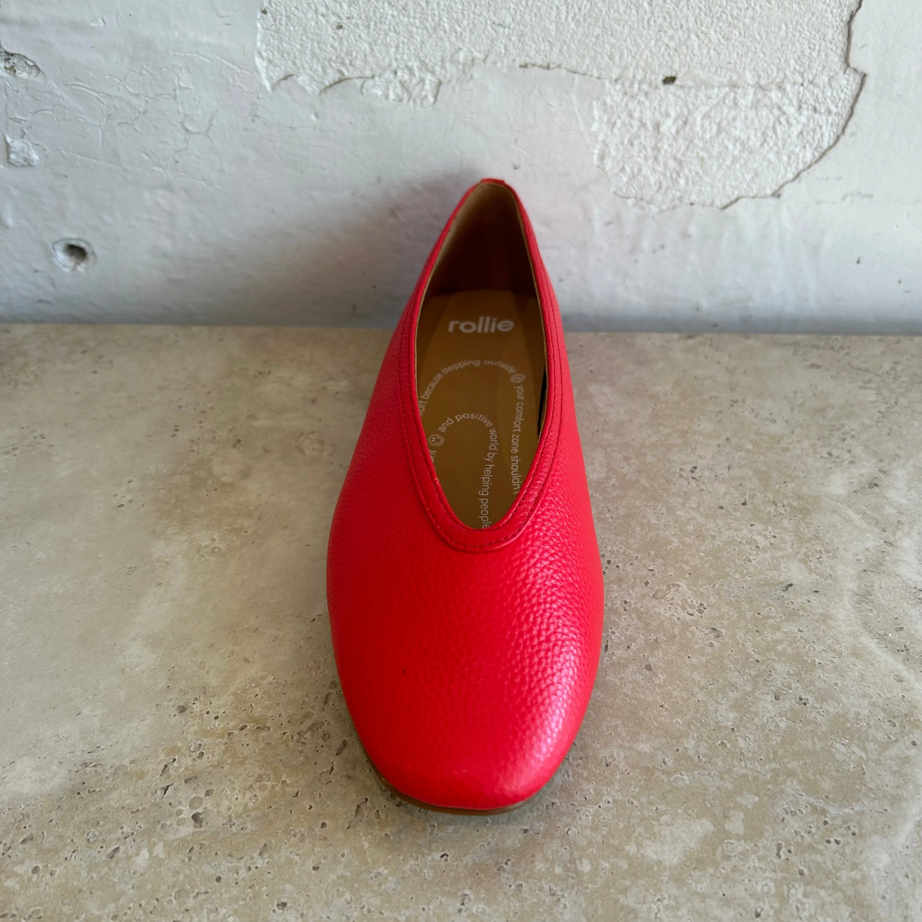 Rollie Ballet V Flats Red Tumble