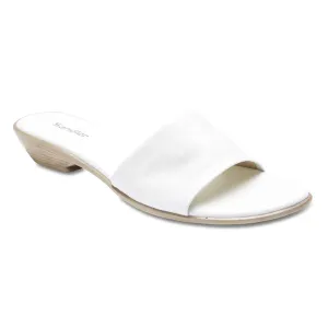 Saga Slide in White Leather