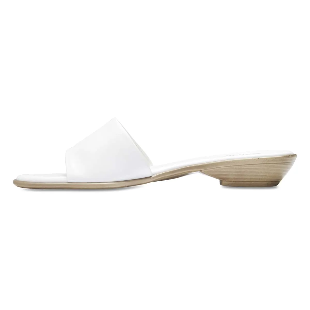 Saga Slide in White Leather