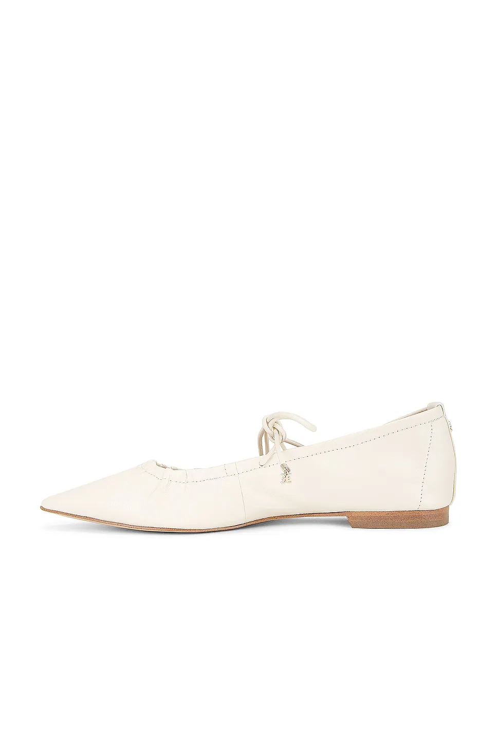 Sam Edelman Bri J1313L2100 Women's Modern Ivory Leather Ballet Flat Shoes FZP034 (Ivory,8)