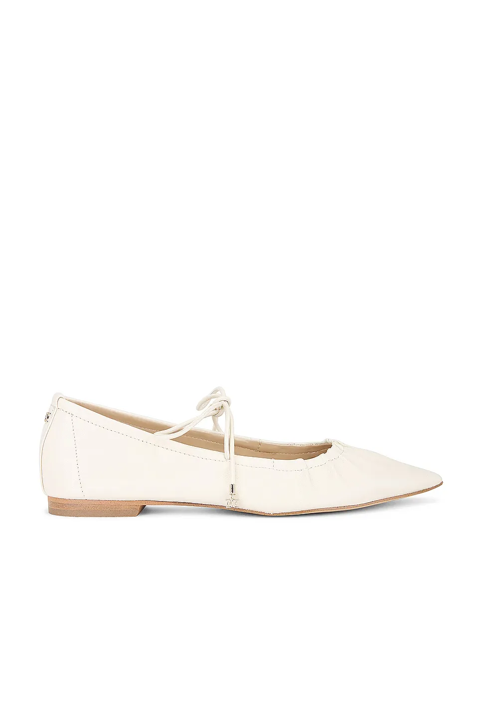 Sam Edelman Bri J1313L2100 Women's Modern Ivory Leather Ballet Flat Shoes FZP034 (Ivory,8)