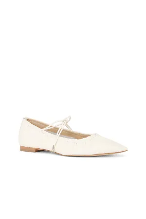 Sam Edelman Bri J1313L2100 Women's Modern Ivory Leather Ballet Flat Shoes FZP034 (Ivory,8)