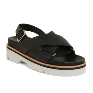 Sangria Sandal in Black Leather