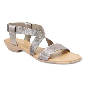 Saratoga Sandal in Pewter Fabric