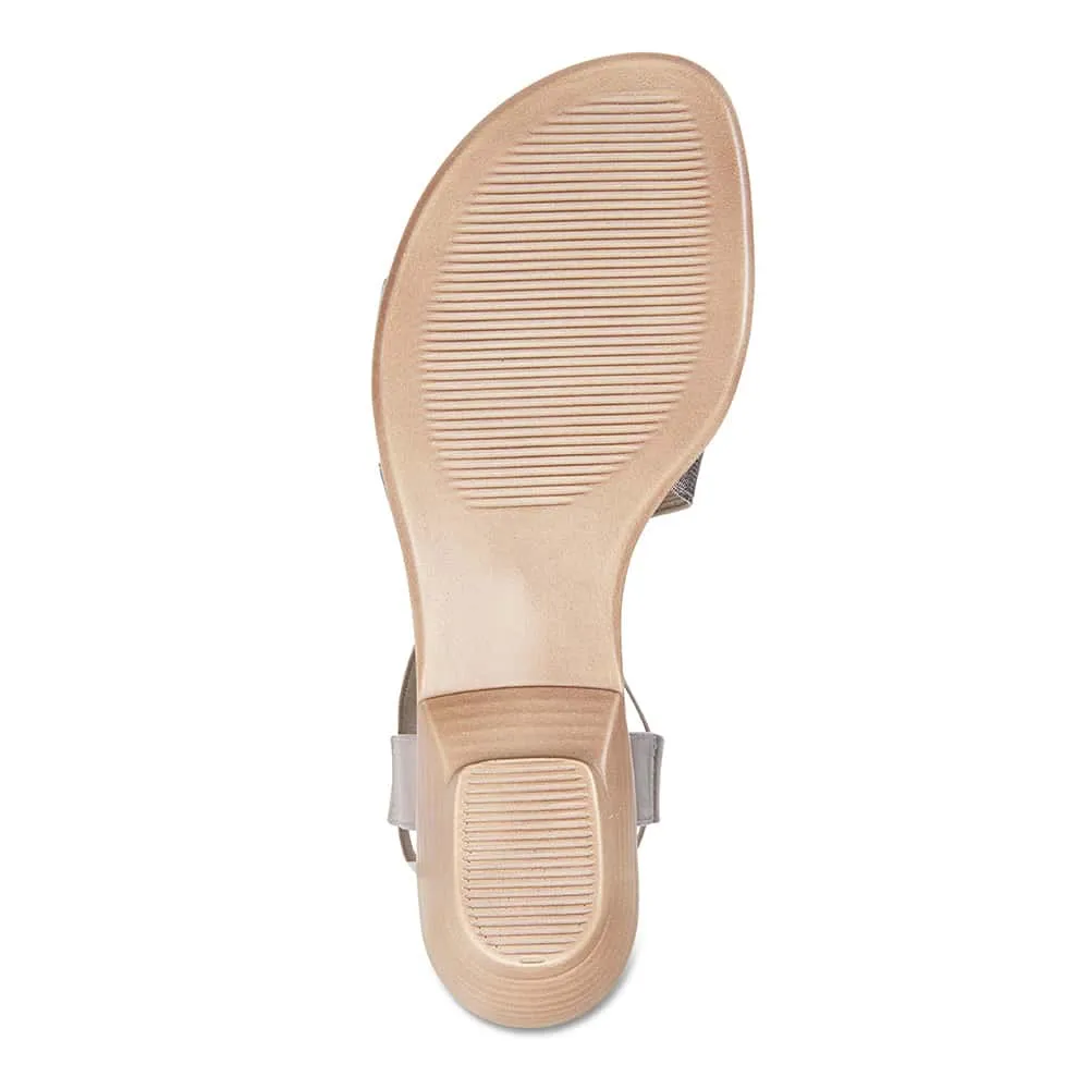 Saratoga Sandal in Pewter Fabric