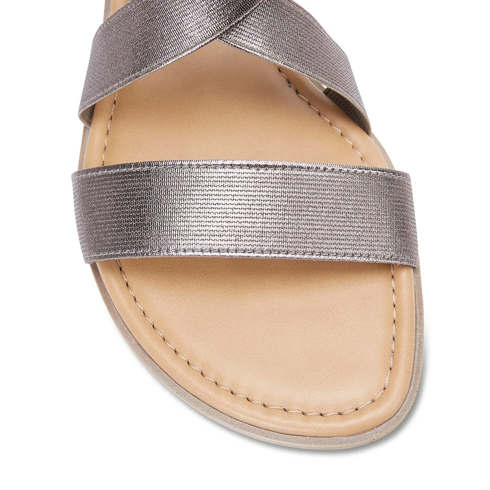 Saratoga Sandal in Pewter Fabric