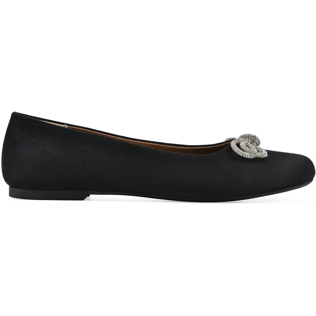 Sashimi Womens Rhinestone Textured Ballet Flats