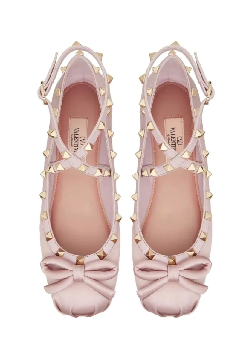 Satin "Rockstud" Ballerina