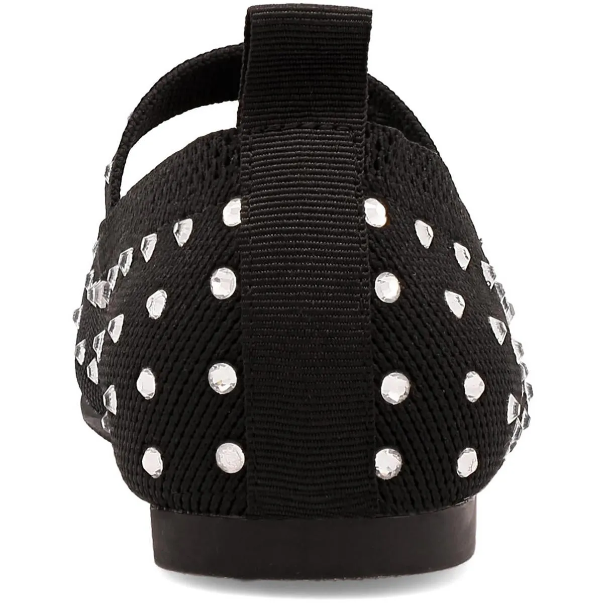 Seema  Womens Rhinestone Ribbed Knit Mary Janes