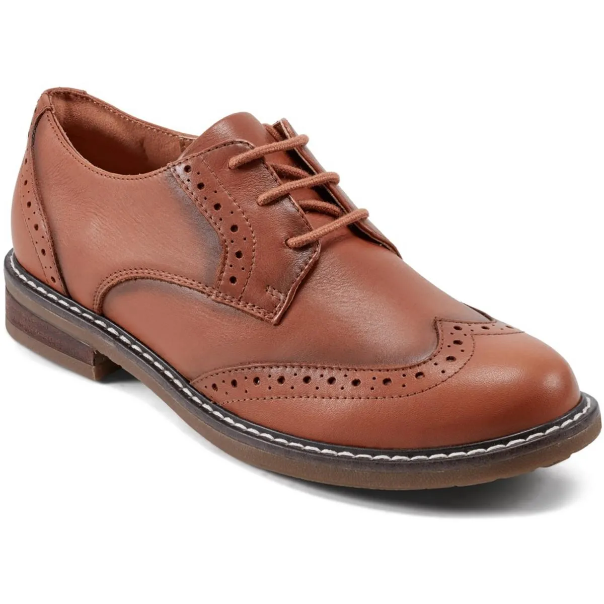SEJONAH Womens Lace-Up Leather Oxfords