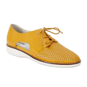 Sharon Brogue in Mustard Leather