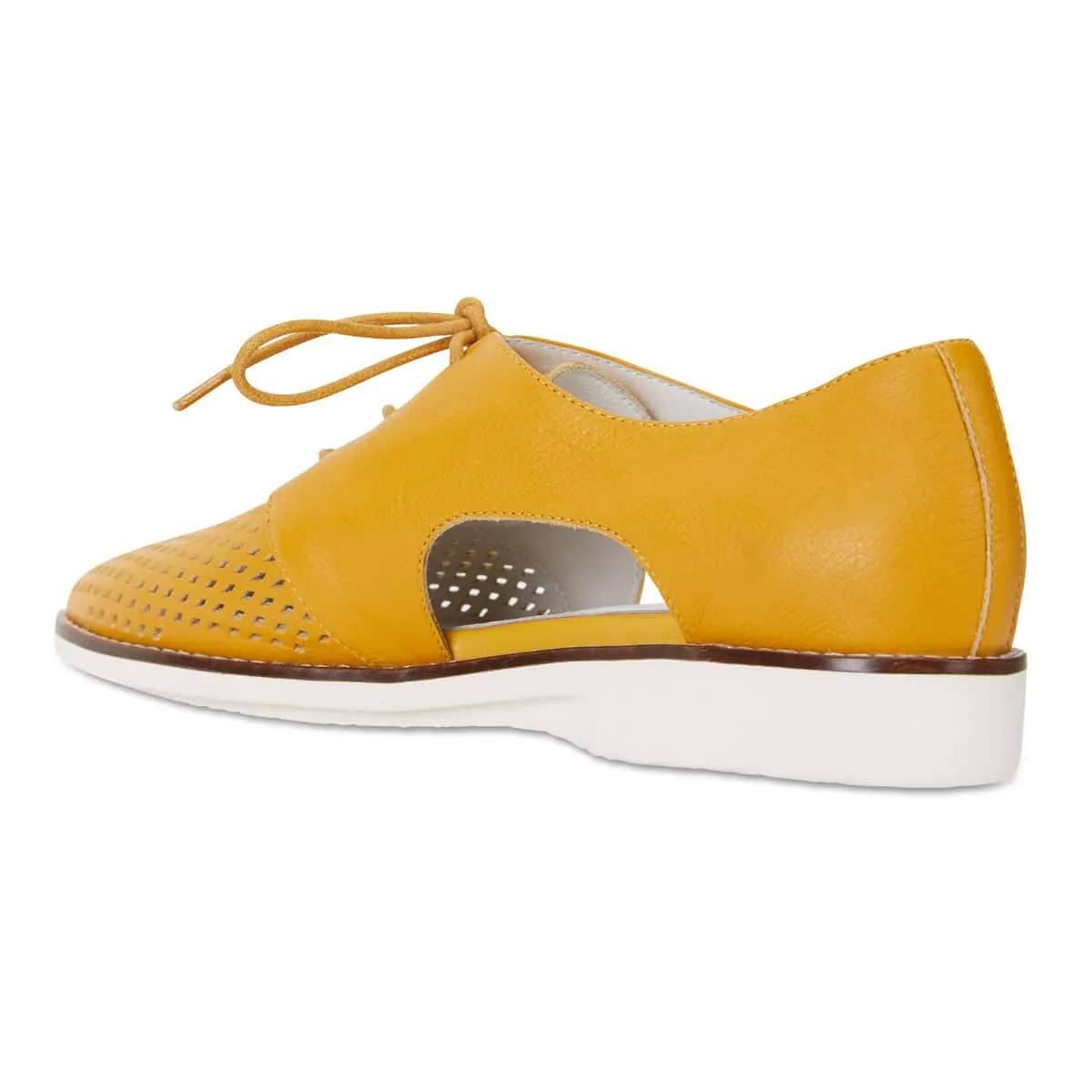 Sharon Brogue in Mustard Leather