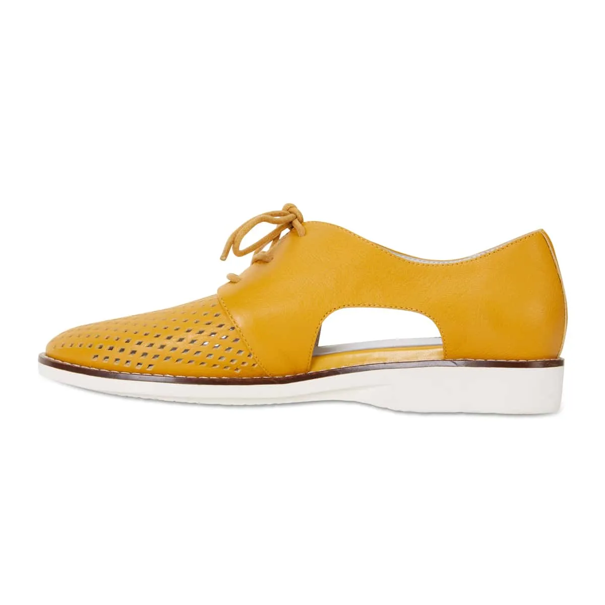 Sharon Brogue in Mustard Leather