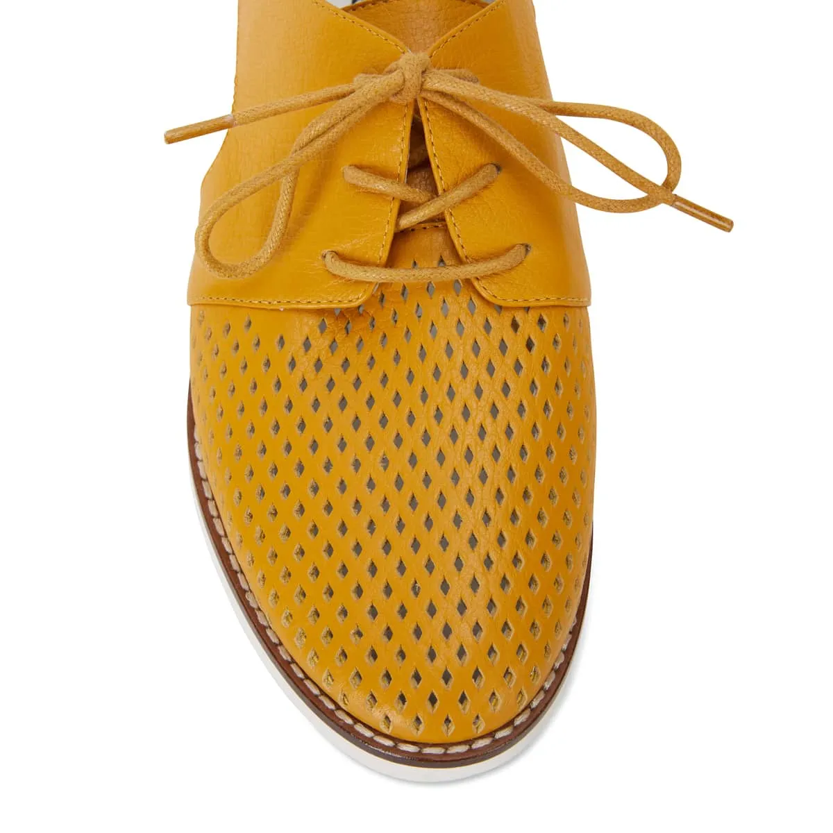 Sharon Brogue in Mustard Leather