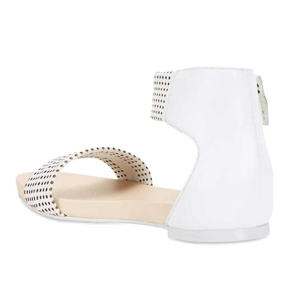 Shelly Sandal in White Leather