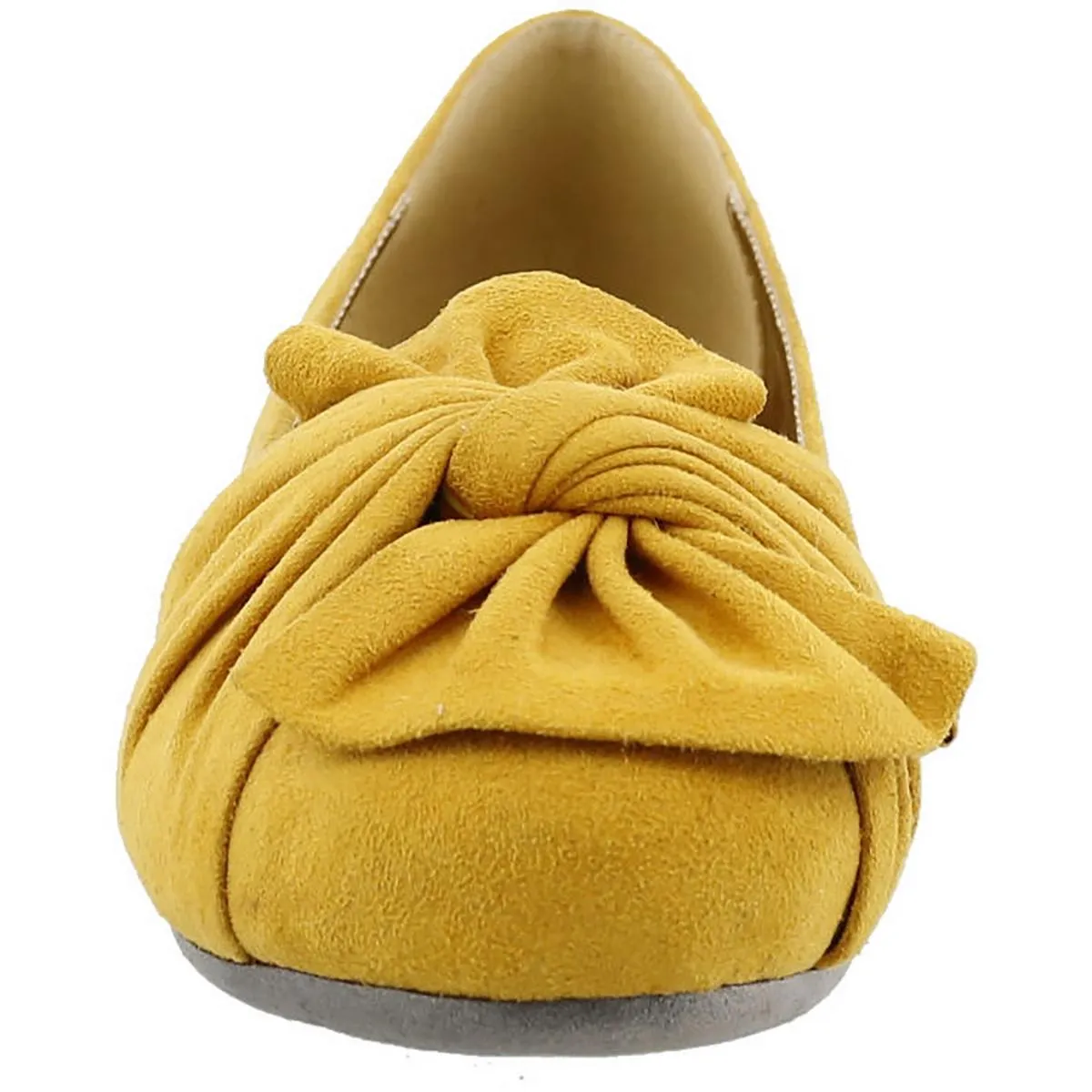 Snug Womens Faux Suede Ruched Ballet Flats