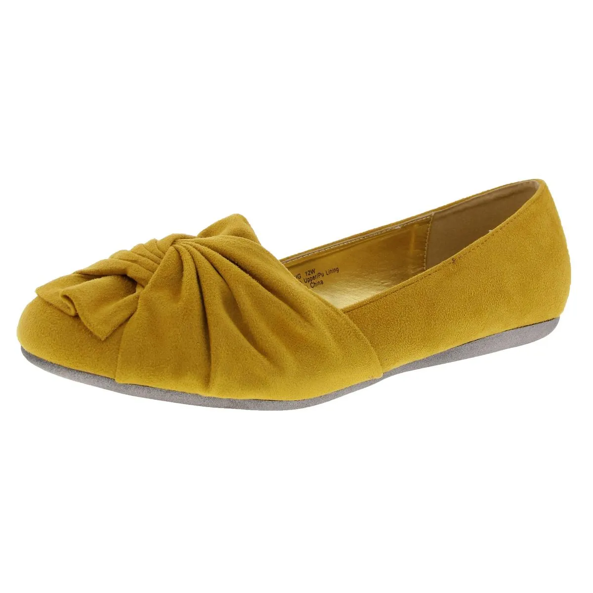 Snug Womens Faux Suede Ruched Ballet Flats