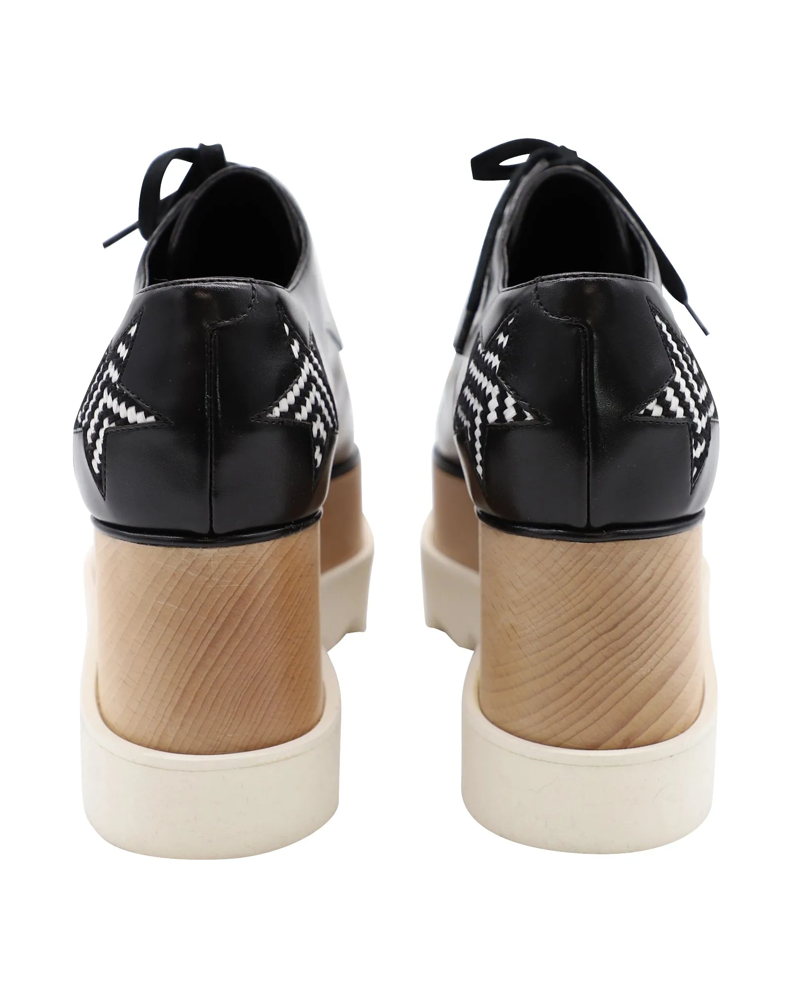 Stella McCartney Elyse Star Platform Lace Up Derby in Black Leather