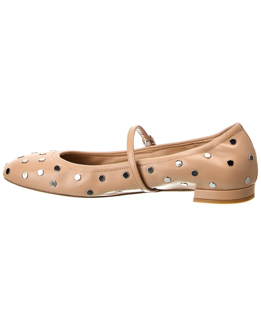 Stuart Weitzman Claris Stud Leather Ballet Flt