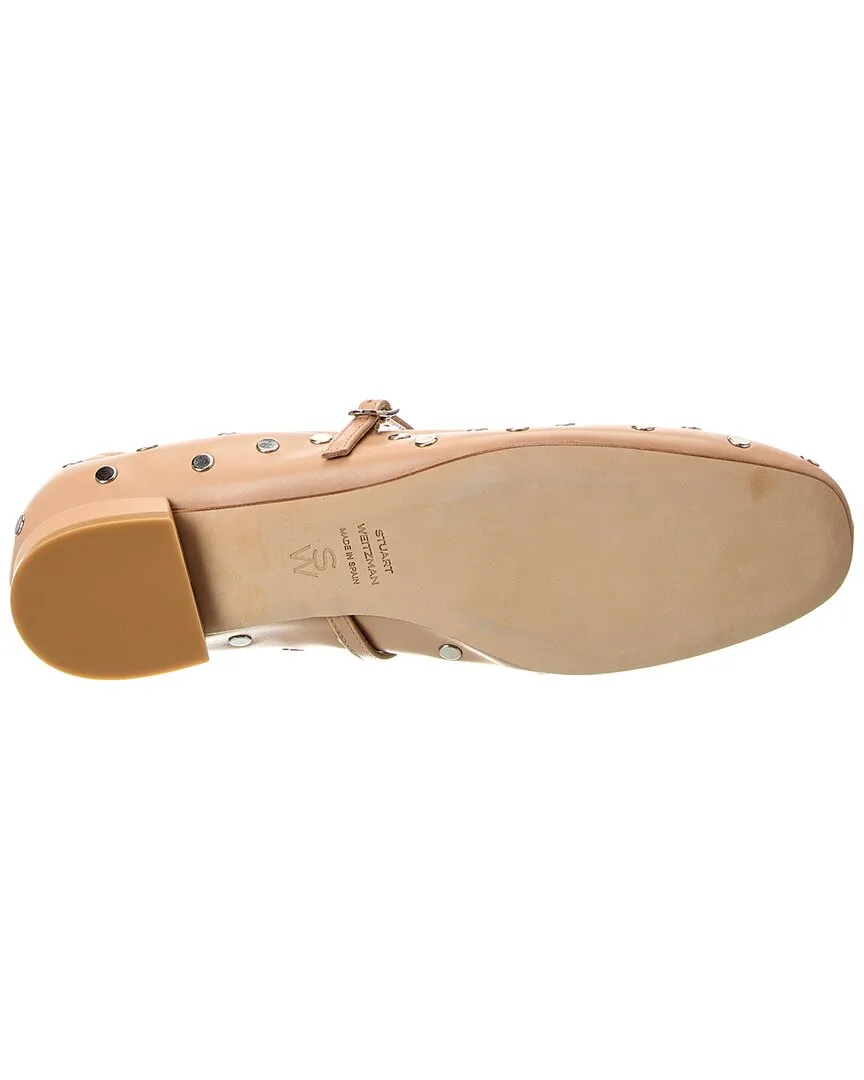 Stuart Weitzman Claris Stud Leather Ballet Flt