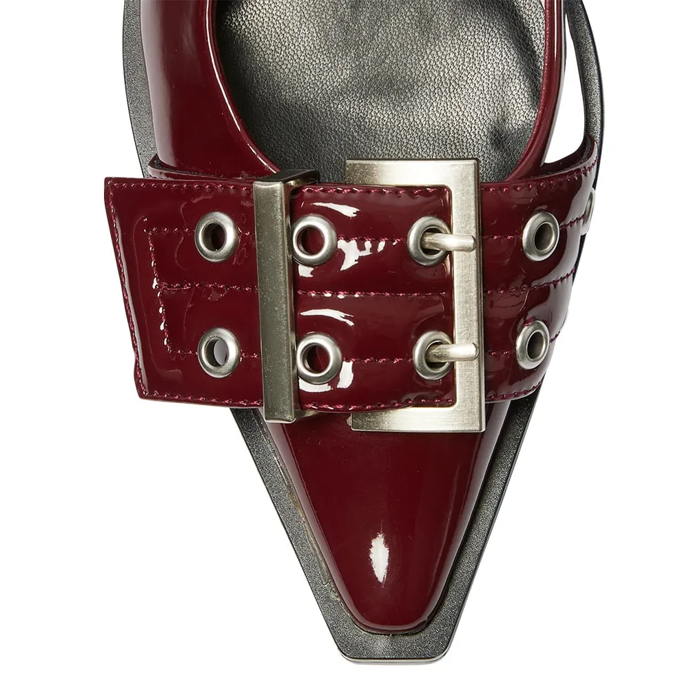 Suzie Flat in Cherry Patent