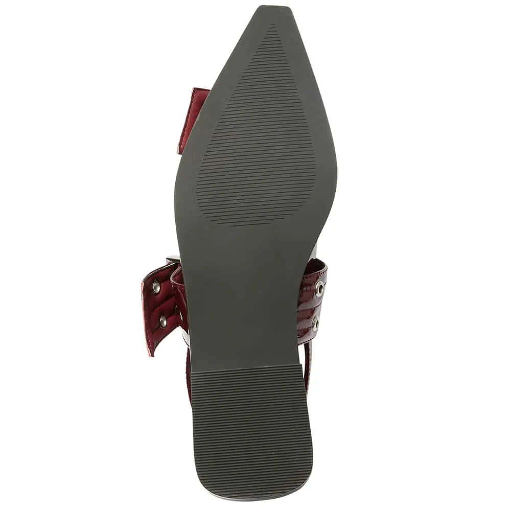 Suzie Flat in Cherry Patent