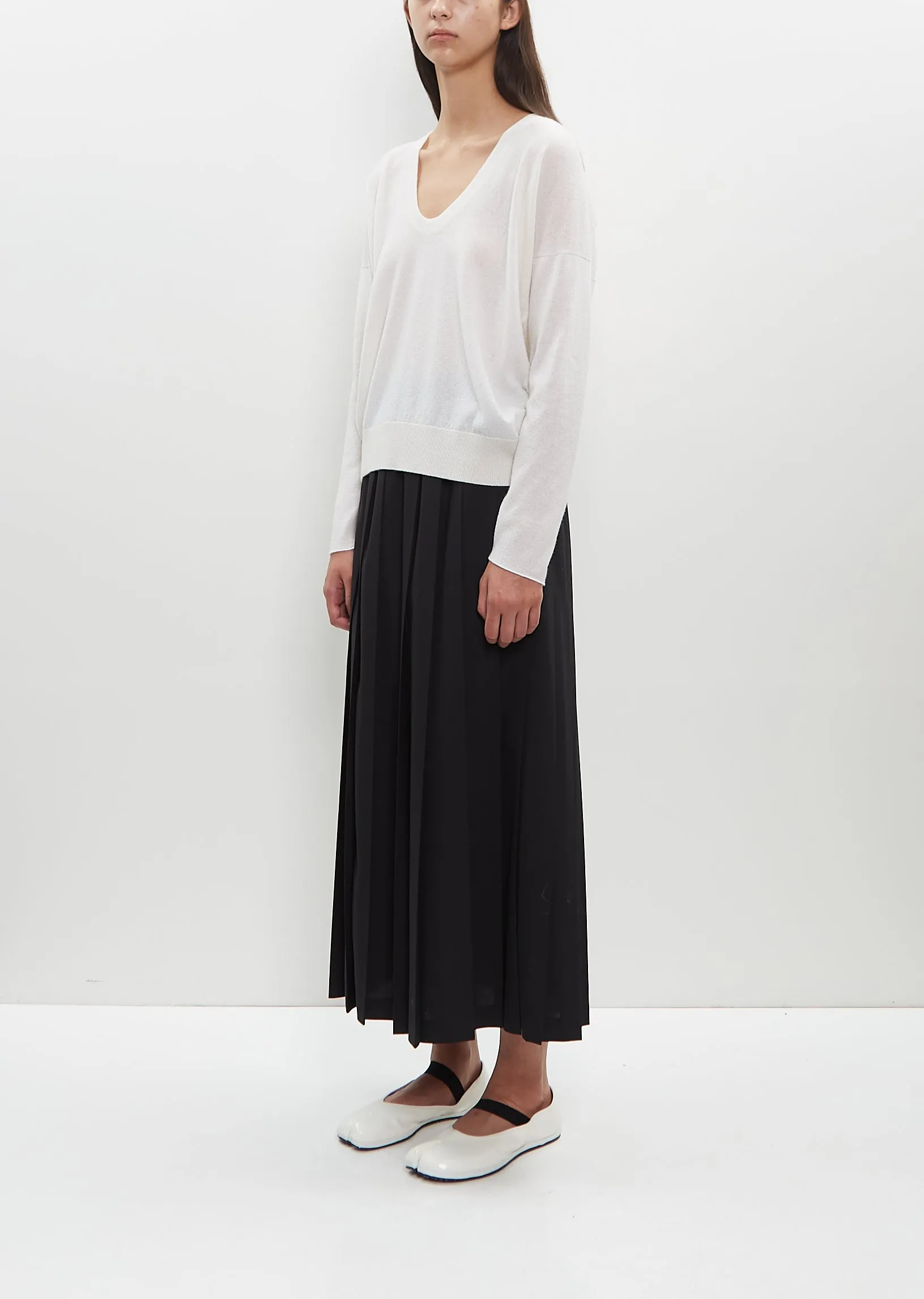Tabi Ballerina Patent Ness  White