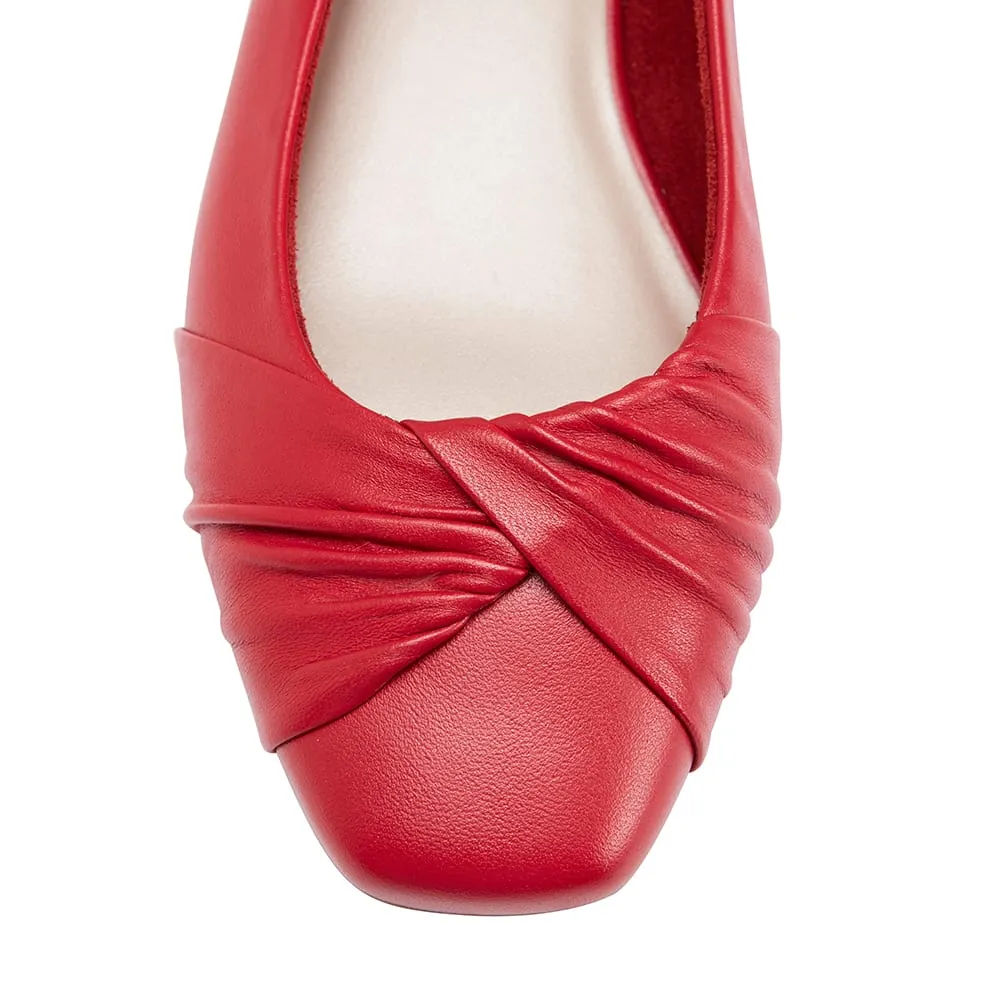 Tammy Flat in Cherry Leather