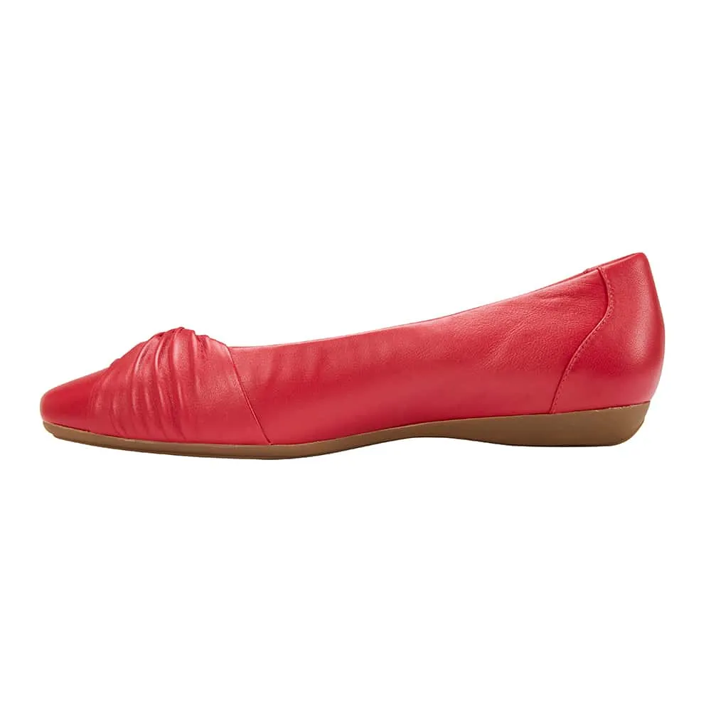 Tammy Flat in Cherry Leather