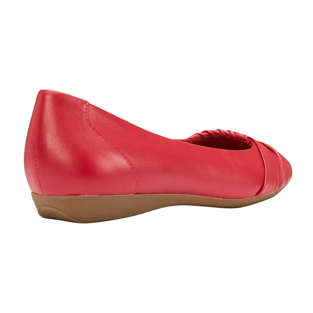 Tammy Flat in Cherry Leather