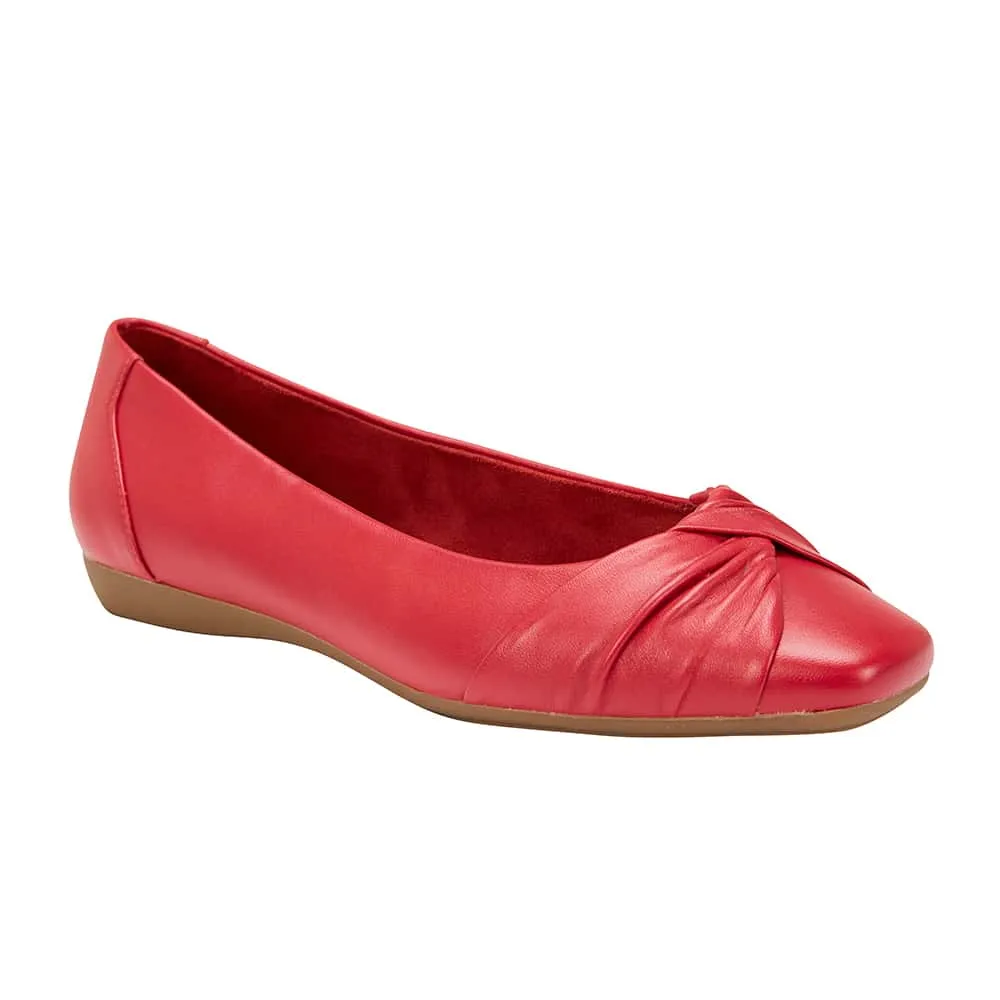 Tammy Flat in Cherry Leather