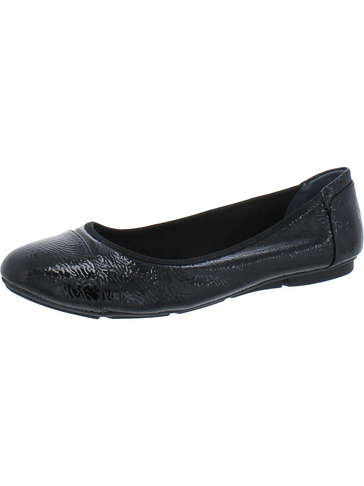 Tavii Womens Faux Leather Toe Cap Ballet Flats
