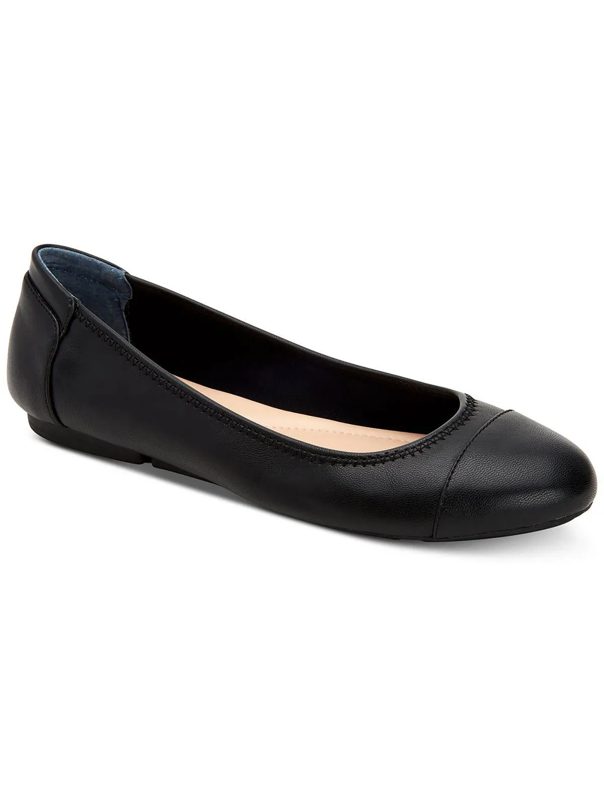 Tavii Womens Faux Leather Toe Cap Ballet Flats