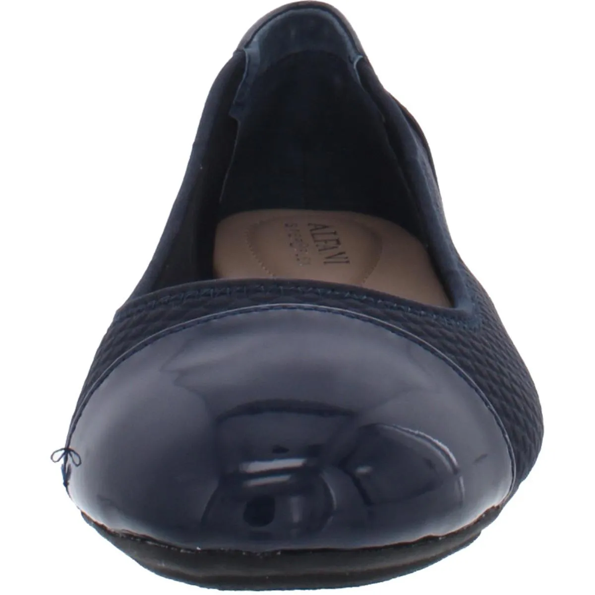 Tavii Womens Faux Leather Toe Cap Ballet Flats