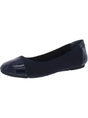 Tavii Womens Faux Leather Toe Cap Ballet Flats
