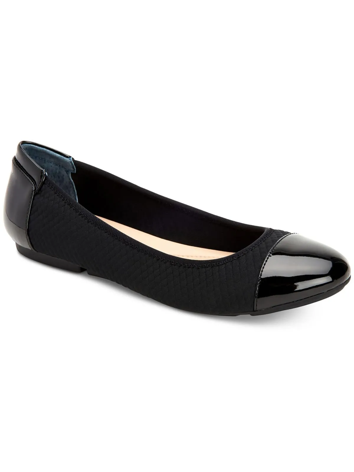 Tavii Womens Faux Leather Toe Cap Ballet Flats