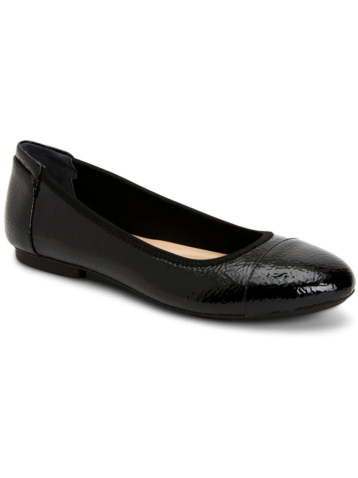 Tavii Womens Faux Leather Toe Cap Ballet Flats