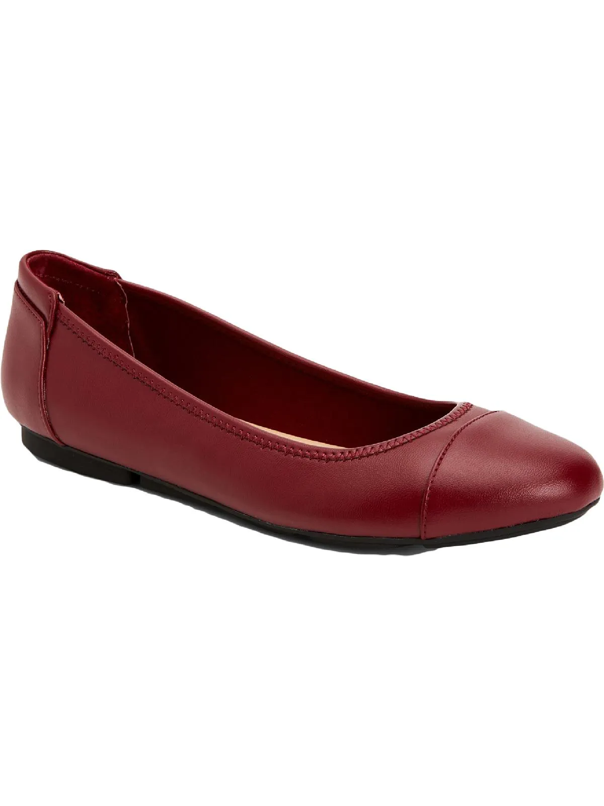 Tavii Womens Faux Leather Toe Cap Ballet Flats