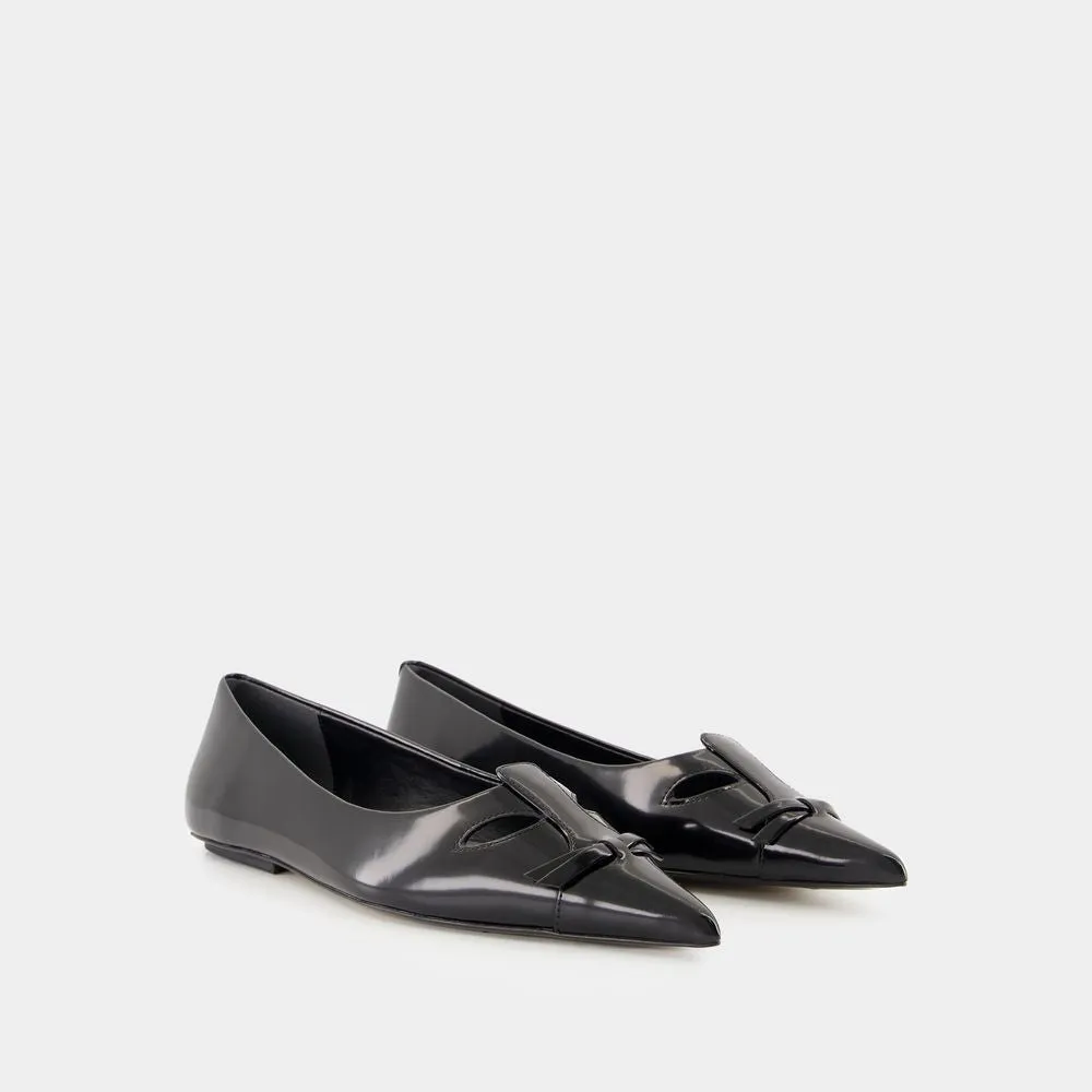 The Kat Ballerinas - Leather - Black