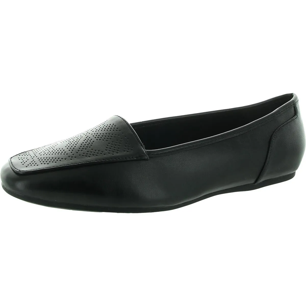 Thrill Womens Perforated Faux Leather Loafers