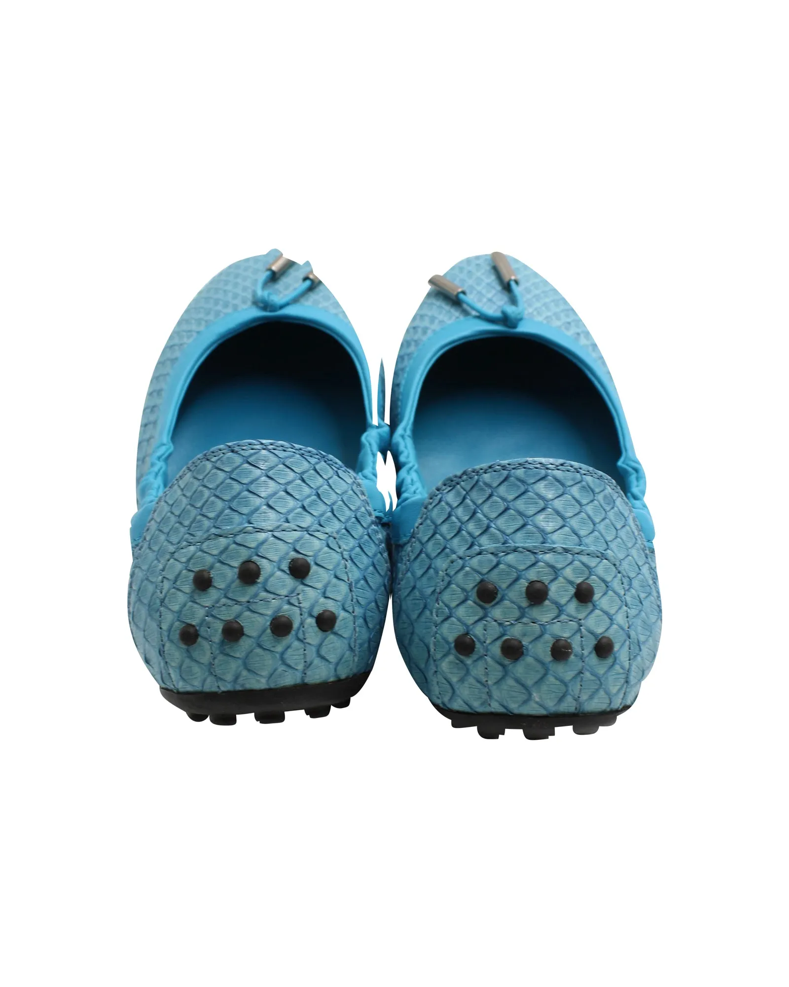 Tod's Ballerina Dee Laccetto Flats in Light Blue Leather