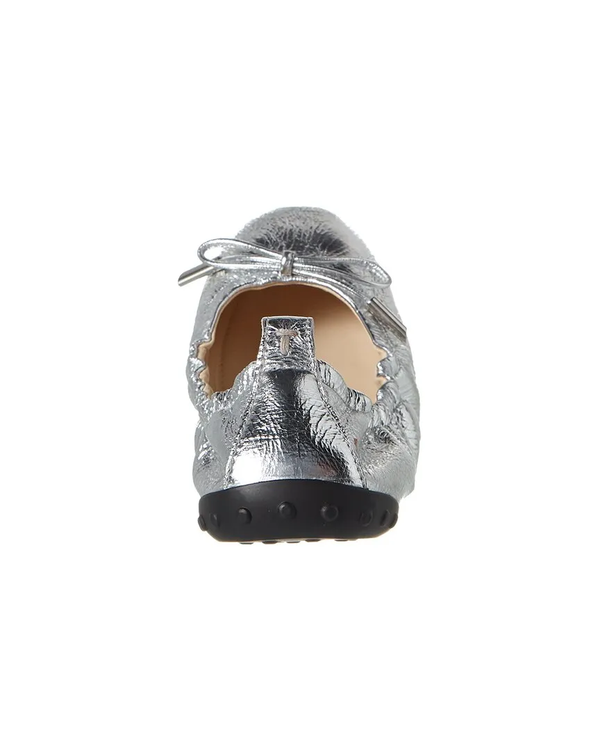 TODs Gommino Metallic Leather Ballerina Flat