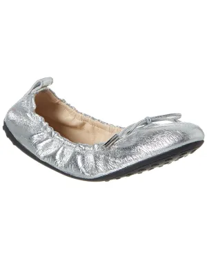 TODs Gommino Metallic Leather Ballerina Flat