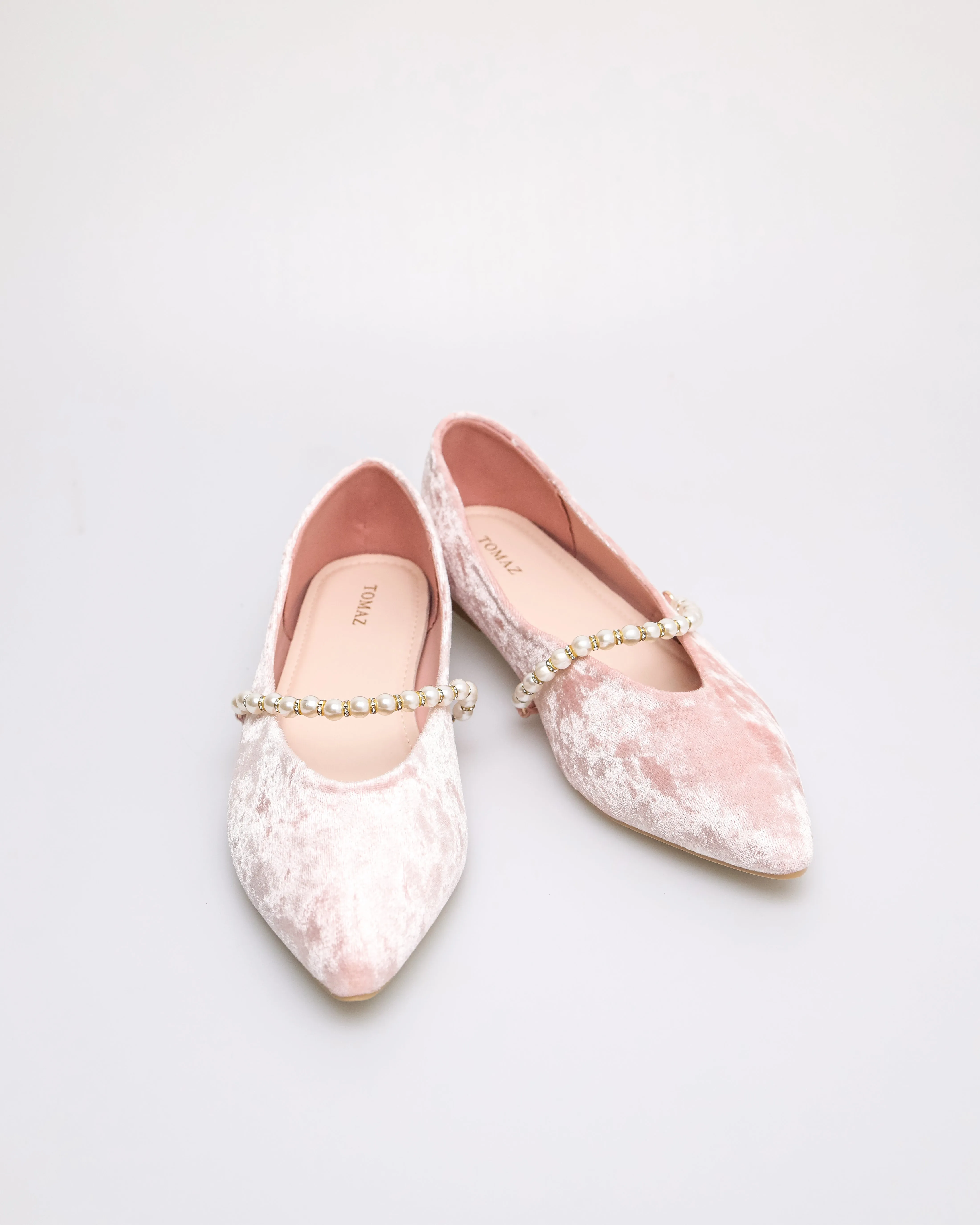 Tomaz YX191 Ladies Textured Pearl Flats