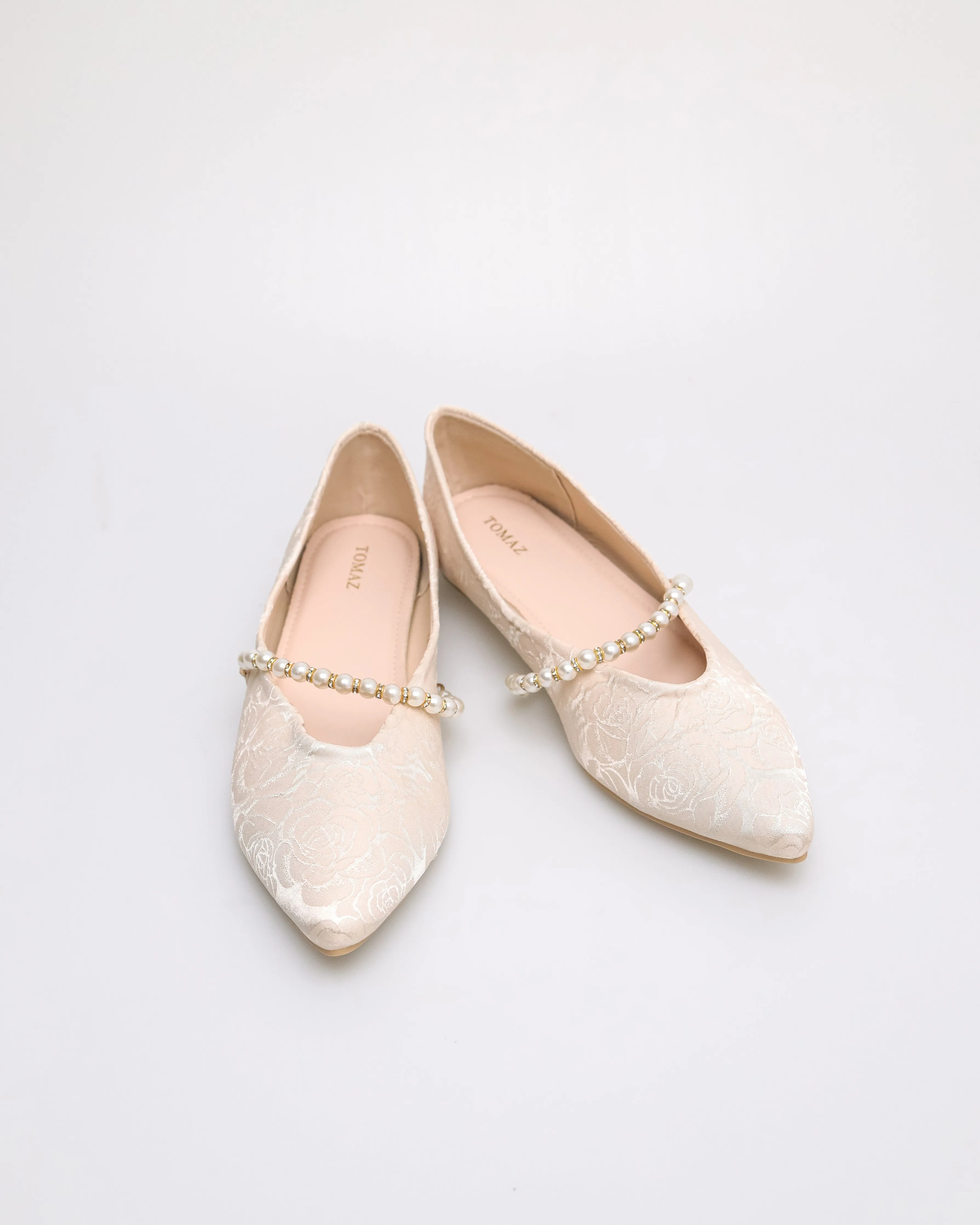 Tomaz YX192 Ladies Floral Pearl Flats