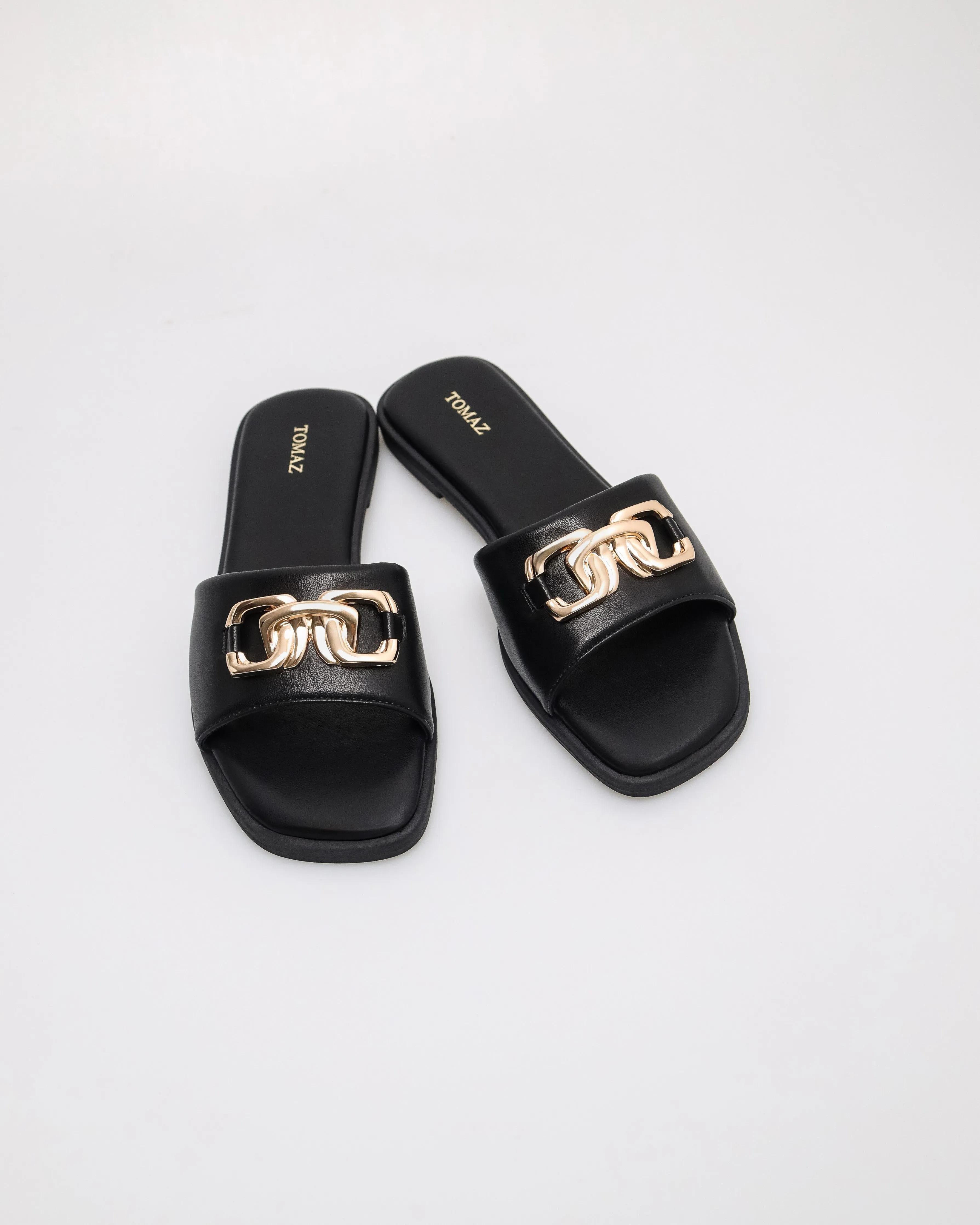 Tomaz YX223 Ladies Golden Bond Flats (Black)