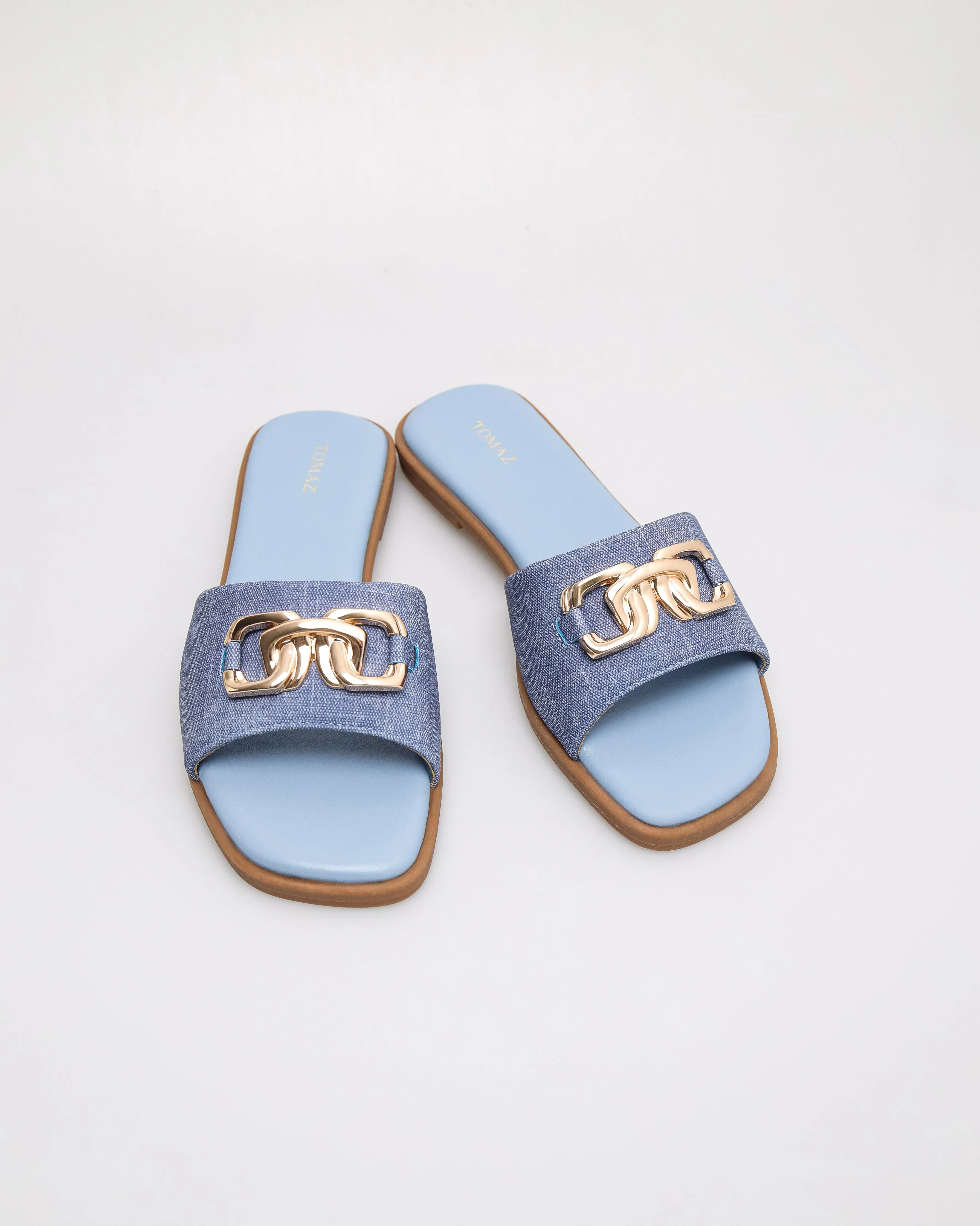Tomaz YX223 Ladies Golden Bond Flats (Blue)